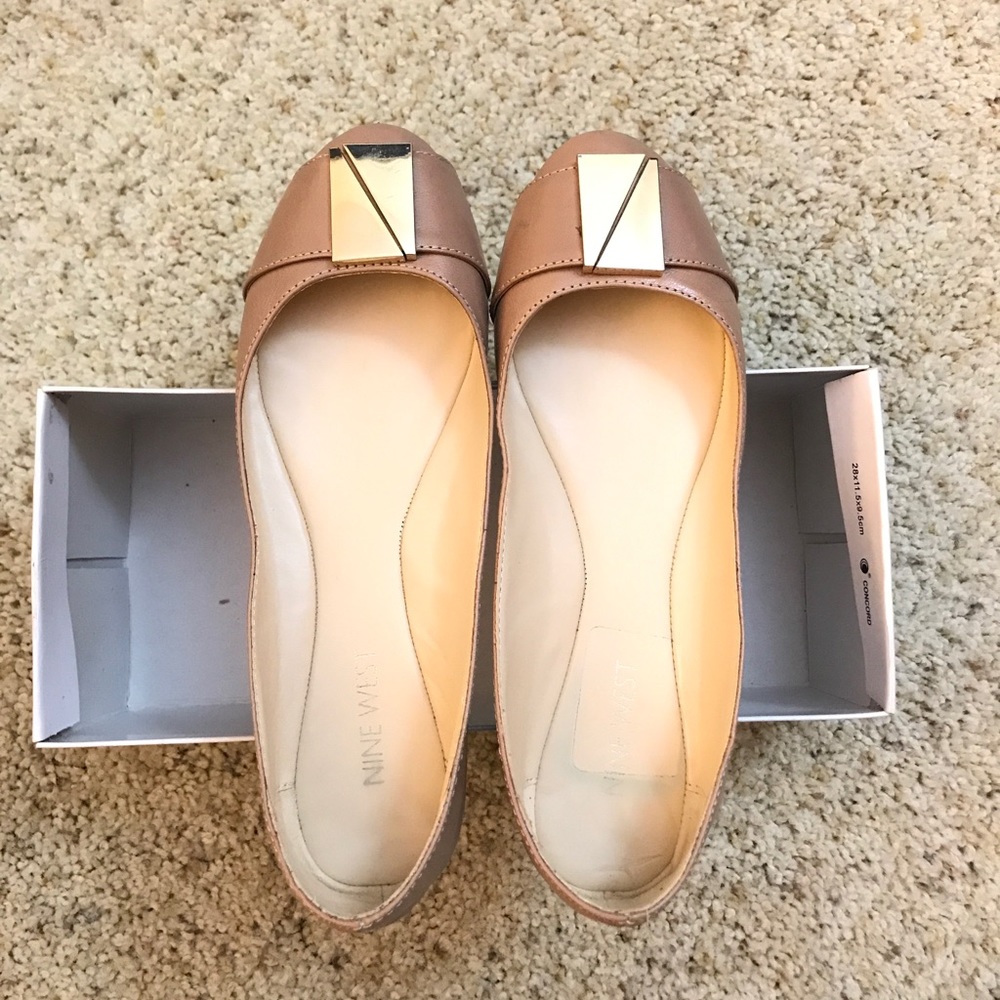 Nine West Corqui round toe flat - Nude Taupe